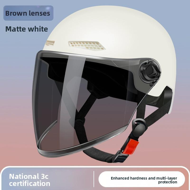Electric Car Helmet Men and Women Summer Sun Protection Helmet Lightweight Half Helmet Battery Car Sunshade