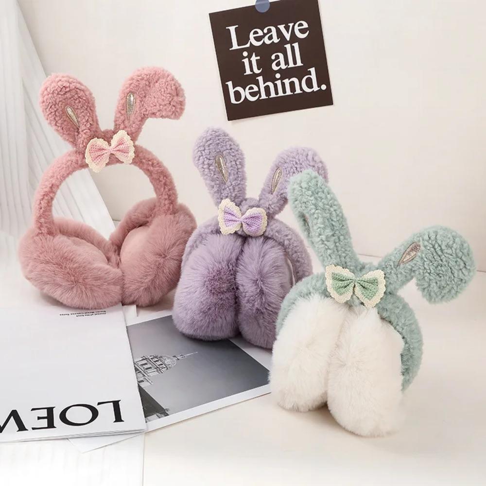 Милые плюшевые зимние теплые наушники, уши-непромокаемые, складные утеплители для ушей, подарки для девочек на осень и зиму, подходят для ежедневных прогулок