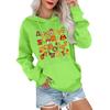 Женский модный, расслабленный и удобный свитер с круглым вырезом и капюшоном, с длинными рукавами и рождественским принтом, теплый свитер