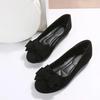 Elegant Women Striped Bow Ballet Flat Shoes Breathable Comfortable One Step Shoes Suitable All Seasons Casual Daily