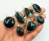 Black Banded Agate Gemstone 925 Sterling Silver Plated Handmade 5 PCs Fancy Pendants Jewelry SEN-289