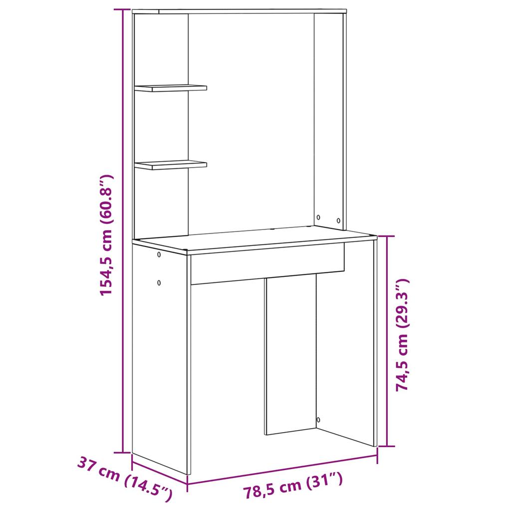 Desk Set 2 pcs Concrete Grey