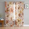 Autumn Floral Texture Tulle Curtains For Living Room Sheer Curtain For Bedroom Christmas Blinds Voile Curtains