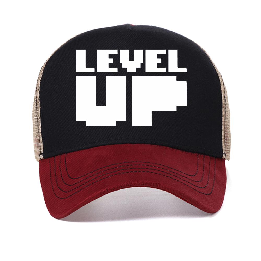 Мужская кепка с принтом Level Up Basic Streetwear бейсболка Для мужчин женщин летняя дышащая солнцезащитная кепка регулируемая сетчатая snapback кепки