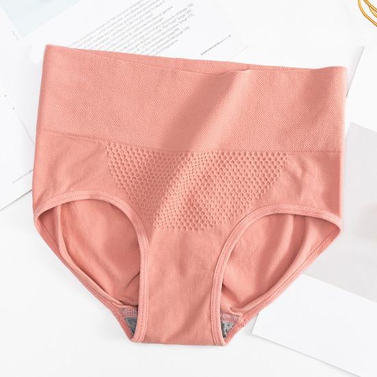 Женские трусы с высокой талией, сплошной цвет, мягкие дышащие антисептические бесшовные эластичные быстросохнущие 3D сотовые женские трусы, женское нижнее белье