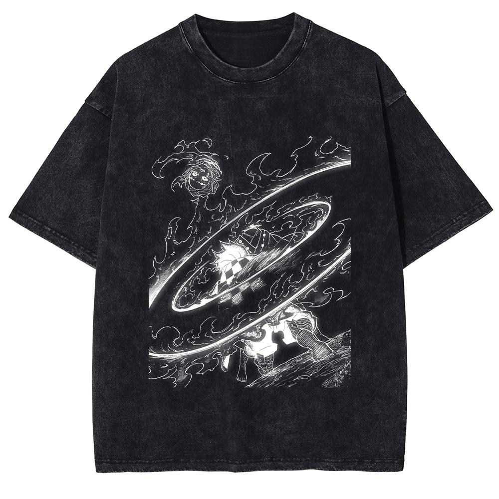 Милая графическая футболка Kanroji Mitsuri Аниме Demon Slayer Футболка Мужская Женская Выстиранные футболки Харадзюку Мужская Манга Хлопковые топы