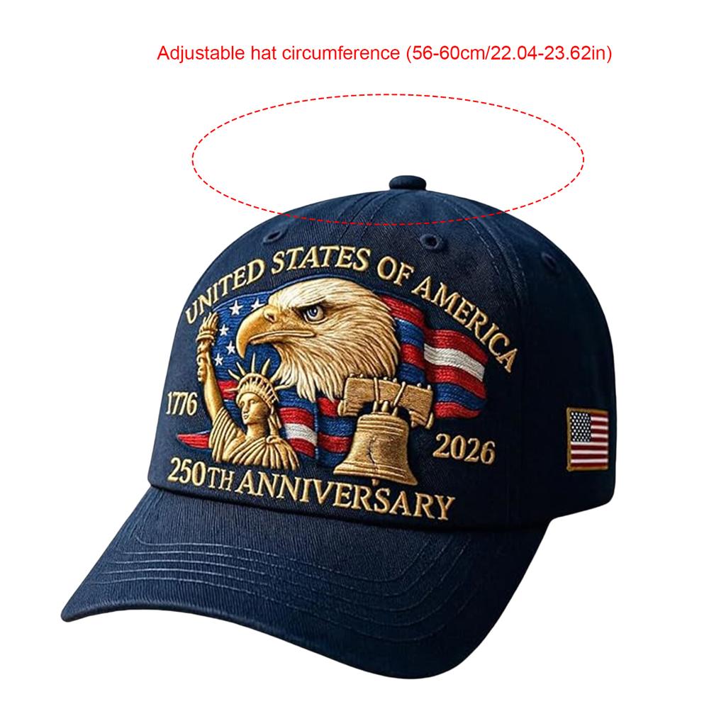 Unisex US 250th Anniversary Baseball Caps Trendy Casual Retro Washed Cap Comfortable Outdoor Sunhats Sports Hat for Men Women