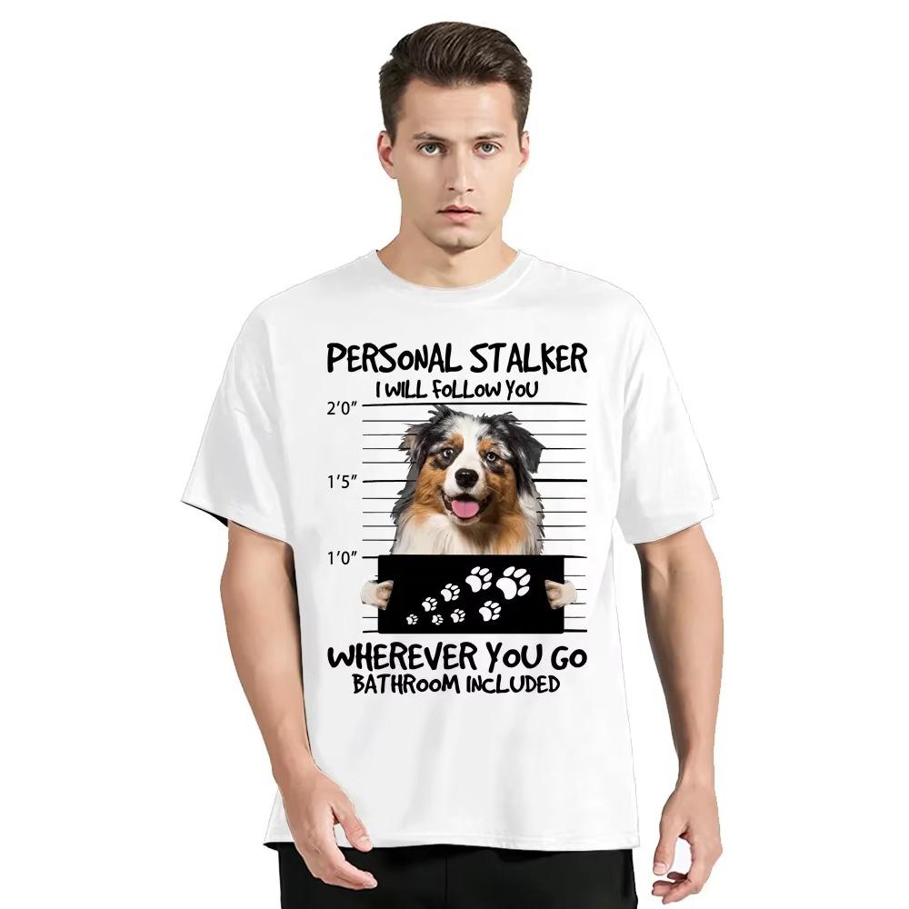 Harajuku Streetwear Aussie T-shirt Man Australian Shepherd T Shirt Funny Dog Gift For Her Him Dad Christma Tshirt Summer Tops