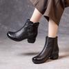 Новые полые кожаные крутые ботинки женские на толстом высоком каблуке ретро короткие ботинки дышащие с отверстиями мягкая подошва для мамы высокие сандалии