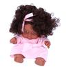 Lifelike Baby Play Doll African Girl Dolls Children Kids Toddler Toy Birthday Gift 25cm Celsius 9.8in