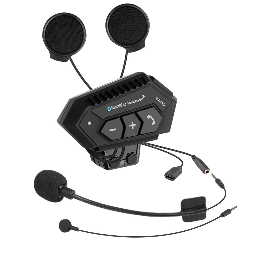 Motorcycle Helmet Headset BT-12S Moto Bicycle Earphone Waterproof Handsfree Call Kit Stereo Anti-interference Wireless Headphone