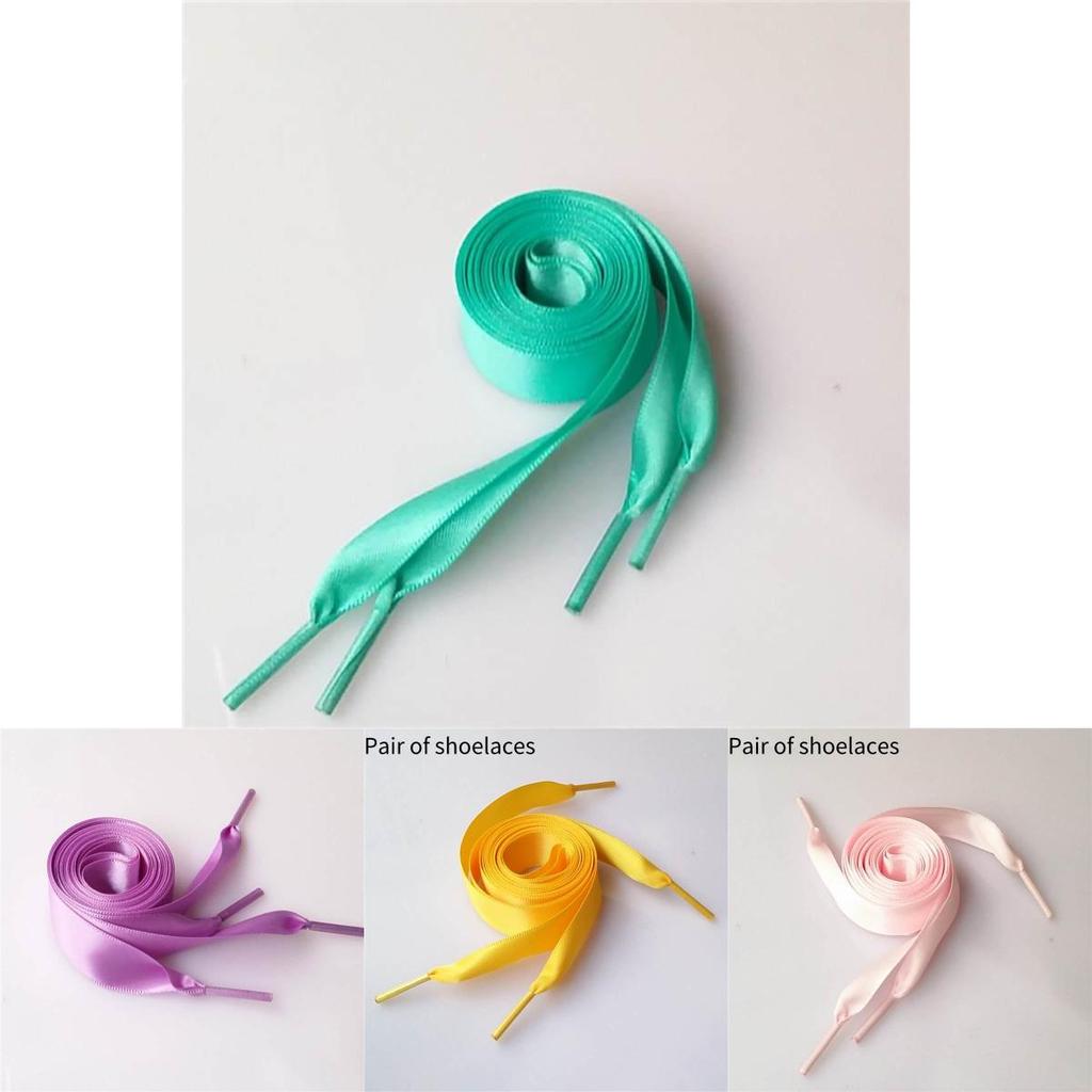 Colorful Polyester Ribbon Shoe Lace For Sneakers Satin Candy Color Flat Lace
