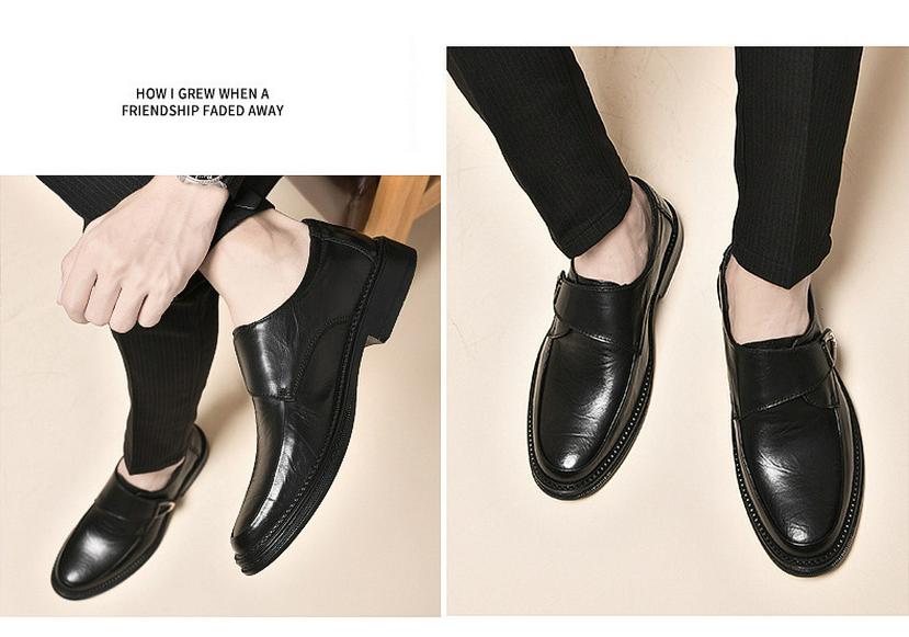 Men's Cross-Grain Cowhide Formal Leather Shoes for Autumn - Business, Casual, Wedding, or Dad's Style