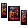 3 PC Set of Ganesha Paintings (1088) Without Glass 5.2 X 12.5, 9.5 X 12.5, 5.2 X 12.5 Inch(multicolor1088)