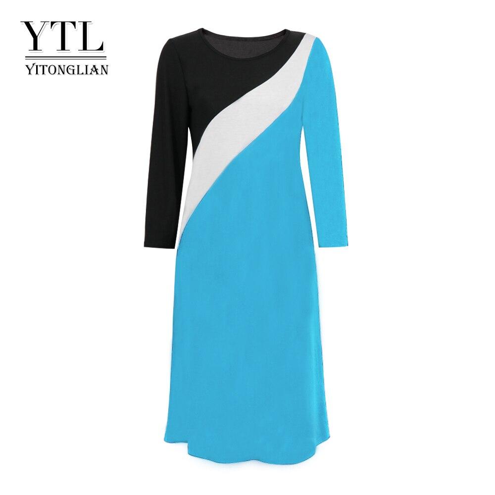 Женское тёплое платье с длинными рукавами