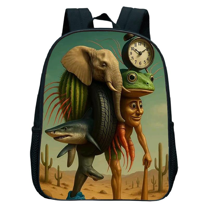 Italian Brainrot Backpack Toddler Boys Kindergarten Bag Cartoon Cappuccino Saaassino School Bags Boys Girls Animals Bookbag Gift