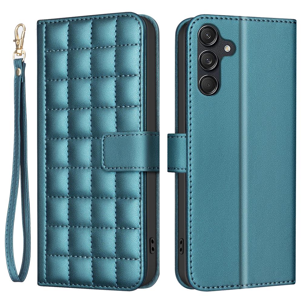 BINFEN COLOR for Samsung Galaxy S23 FE Wallet Case PU Leather Square Grid Cover