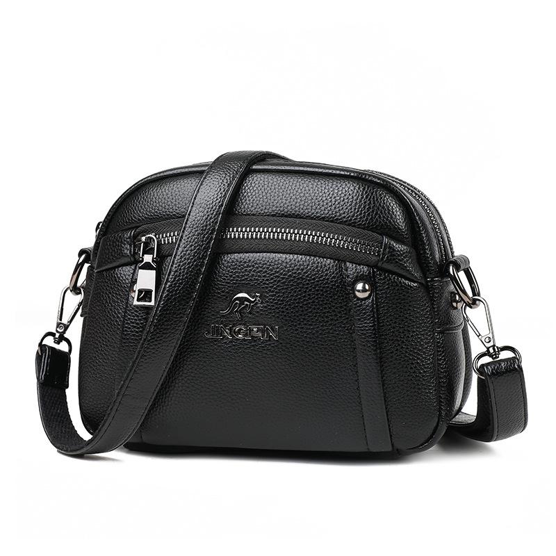 Женская сумка через плечо, водонепроницаемая, однотонная, квадратная, наплечная сумка, трехслойная застежка-молния, кошелек для телефона для женщин