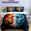 3pcs Duvet Cover Set (1*Duvet Cover + 2*Pillowcase, Without Core), Demon Slayer Print Bedding Set, Bedroom Decor, All‑Season, Birthday Gift