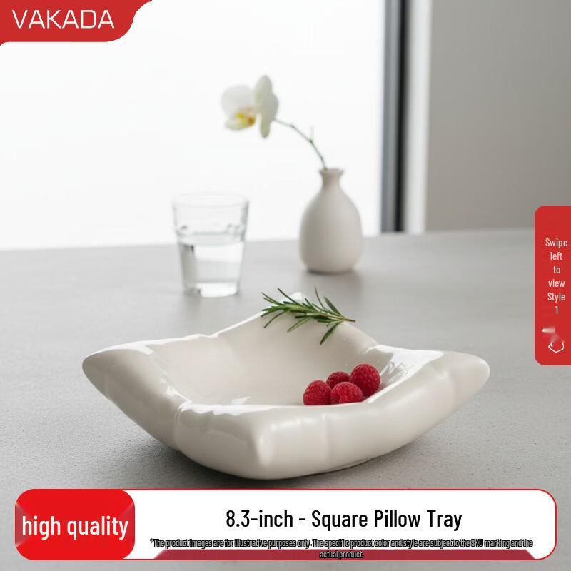 VAKADA Ceramic Square Pillow Plate