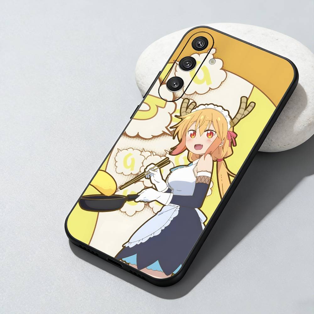 Maid T-Tohru Anime Dragon Phone Case For Samsung Galaxy A73,A72,A71,A70,A52,A51 Others Soft Black Cover