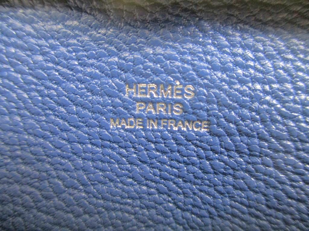 Authentic HERMES Sun Blue frida Chevre Myzore Leather Coin Purse Bastia #b086  Open box