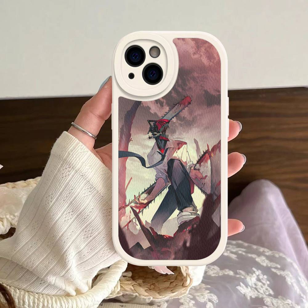 Аниме Человек-бензопила Комиксы Кожаный чехол для телефона Для IPhone 16 16e 15 14 13 12 11 Pro Max Plus Mini Чехол