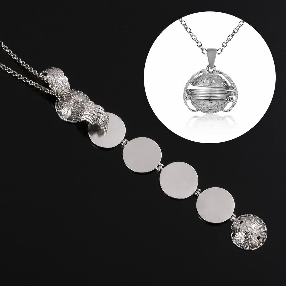 Jewelry Family Photo Magic 4 Photo Pendant Memory Floating Locket Necklace Angel Wings Long Chain