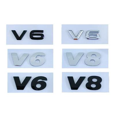 3D ABS Хром Черный V6 V8 Буквы Автомобиль Задний Багажник Крыло Эмблема Значок Наклейка Наклейки Для VW Polo Golf Passat Touareg Аксессуары LL6