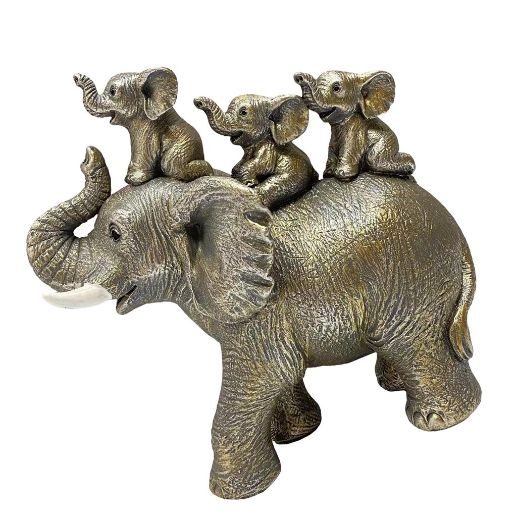 Элегантная смоляная фигурка слонихи и слоненка, скульптура для украшения дома, коллекционный орнамент и подарок