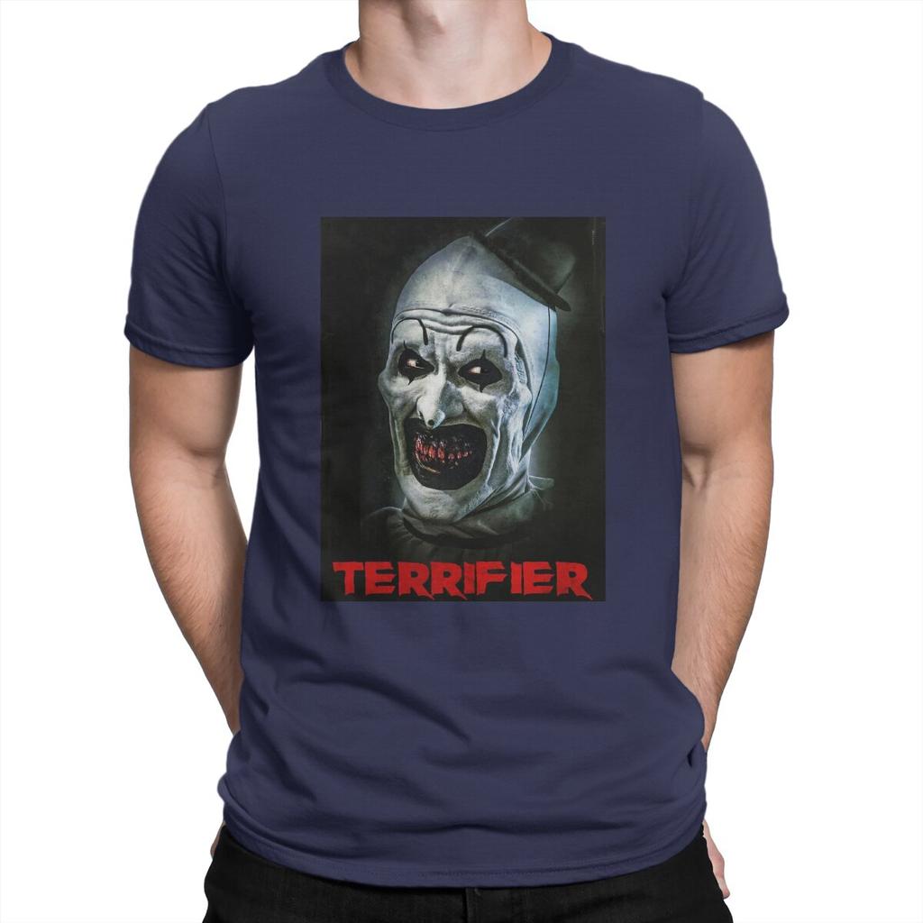 Новинка Футболка Terrifier Medium Horror для мужчин с круглым вырезом из чистого хлопка, страшные футболки с коротким рукавом, уникальная одежда