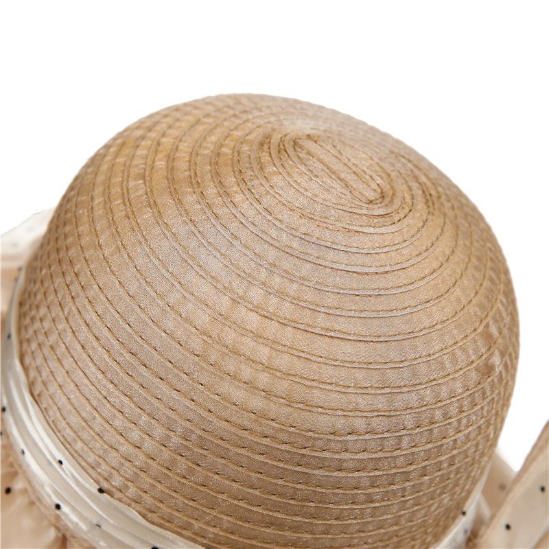 Шляпа от солнца с бантом в горошек, солнцезащитные панамы с широкими полями, летние солнцезащитные шляпы с защитой от ультрафиолета, подходящие для путешествий, отдыха