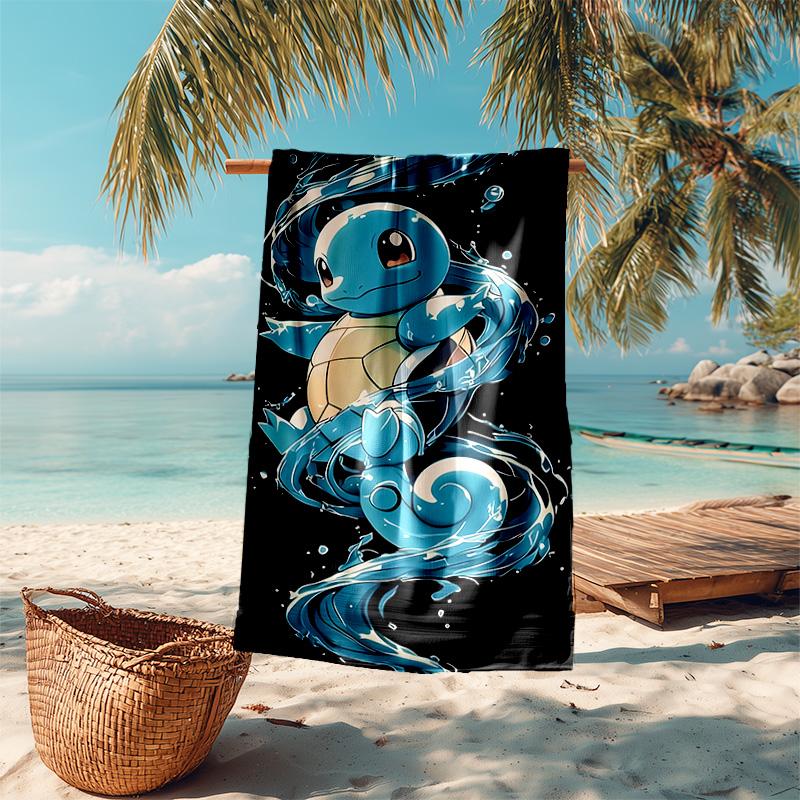 proof beach towel with Pokémon pattern - soft,absorbent,quick-drying,machine washable - perfect for swimming,camping,bathing