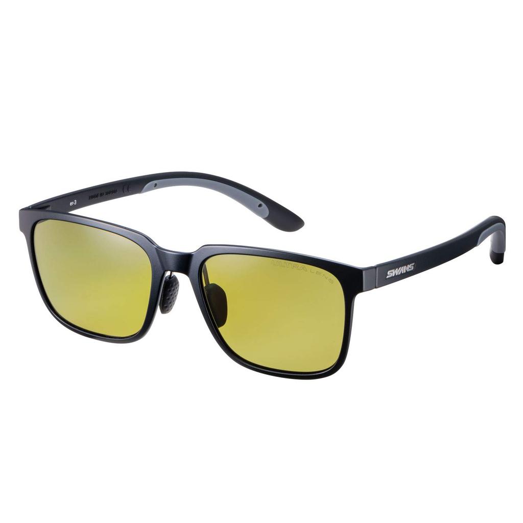 SWANS ER3 Sports Sunglasses, ER3-0168MBK, Made in Japan, Polarized Lenses, Matte BlackUltra Light Green (Multi-sided)