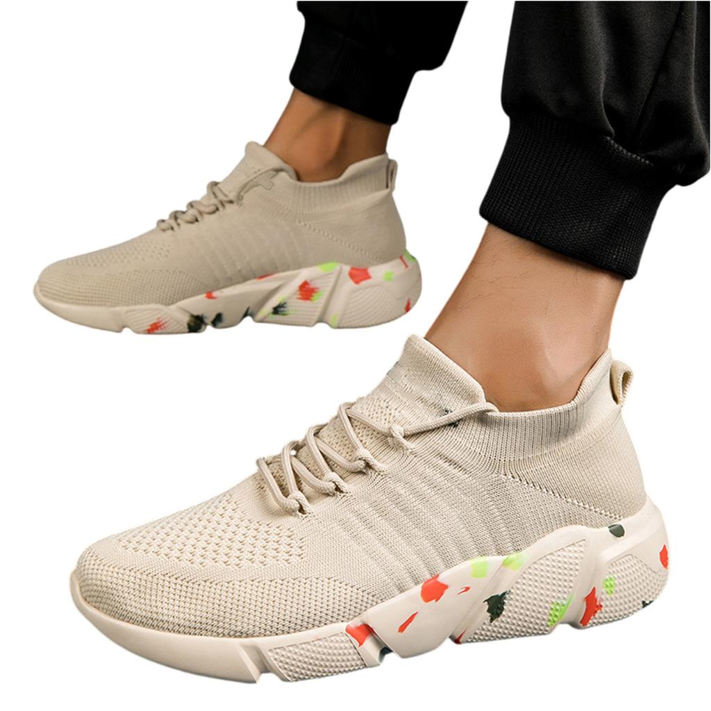 Женские легкие дышащие кроссовки из сетки Flyknit на толстой подошве, повседневная спортивная обувь для ежедневных прогулок и активного отдыха