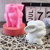 Bunnies Statue Silicone Candle Molds for Candle Soap Home Decoration Animal Shape Silicone Candle Molds for Epoxy Resin