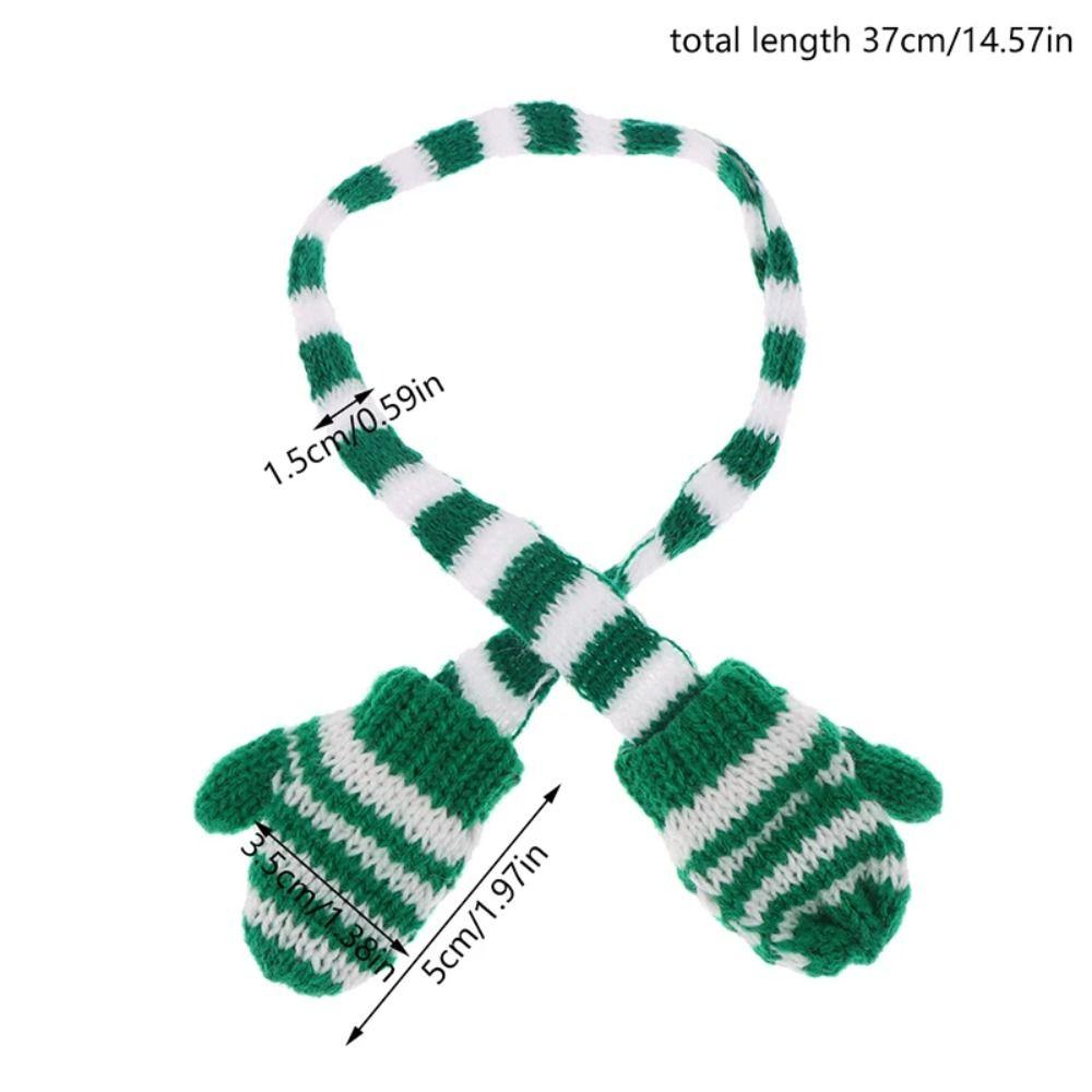 Мягкий кукольный шарф с перчатками Шарф на шею Шапочка для мини-кукол Милые зимние кукольные аксессуары Рождество