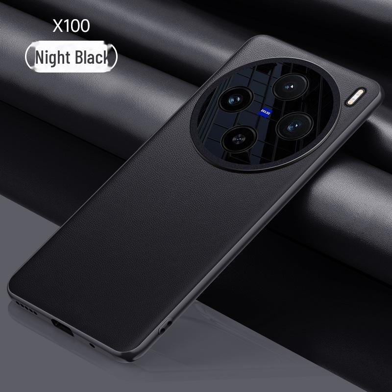 High-End Plain Leather Case for Vivo X100 and X100 Pro
