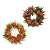 Пластиковый венок с пионами и тыквами, ornament, для круглогодичных праздничных украшений и акцента в доме
