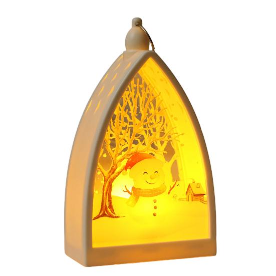 Винтажное Рождественское Украшение Дом Форма Санта Клаус Олень Снеговик Статуэтка Ночник Светящееся Украшение