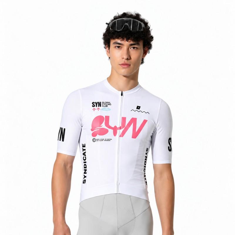 Mens Short Sleeve Cycling Jersey Road Bike Race Quick Dry Breathable Top Colorful Graffiti Texture