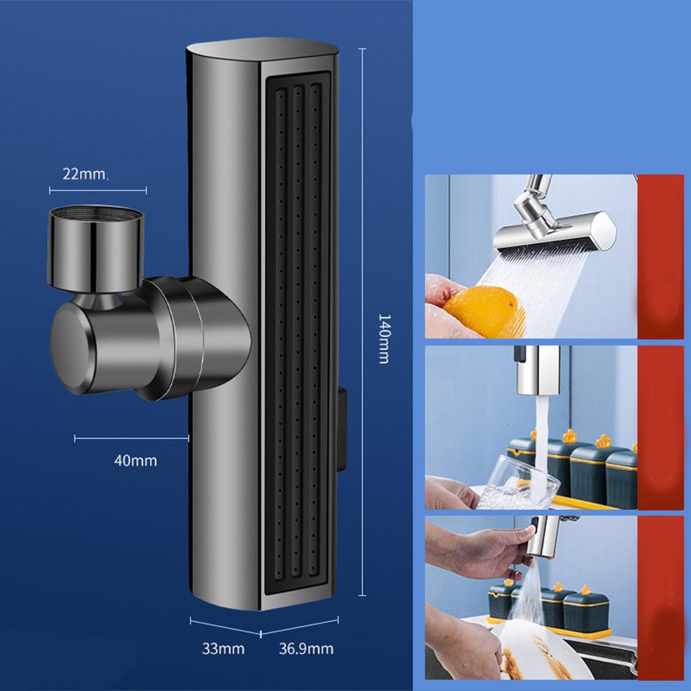 Смеситель с водопадом, многофункциональная насадка для кухни, ванной комнаты, смеситель для раковины с защитой от брызг, вращающийся на 360 градусов, смеситель для горячей и холодной раковины