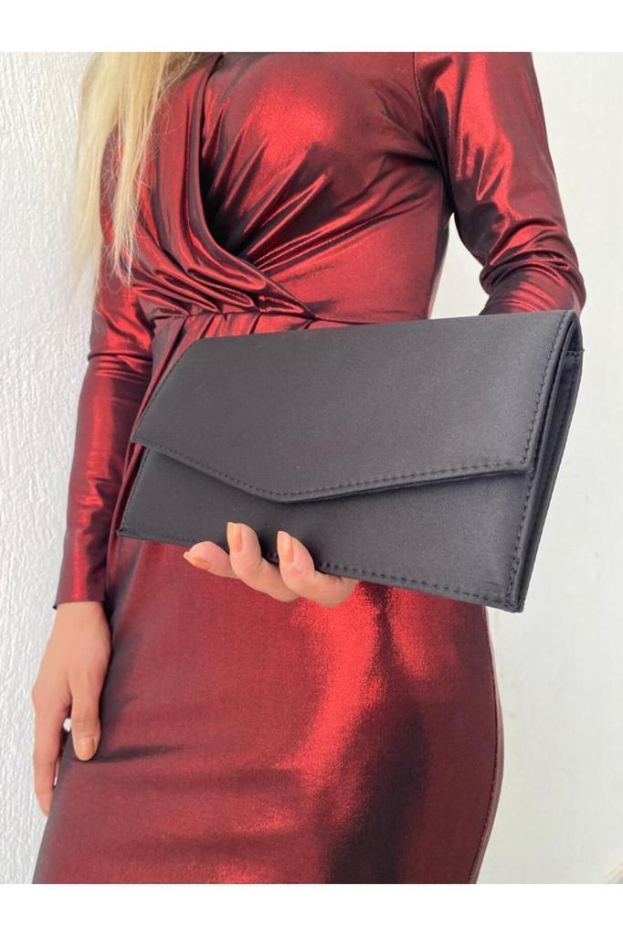 Women's Stylish and Useful Evening Dress Bag Satin Silver Evening Dress Bag Clutch Portfolio Strap Shoulder and Hand Bag 2023