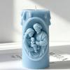 Nativity Embossed Cylinder Silicone Candle Mould Food Grade Silicone For Making Candle Soap Chocolate Holiday Decoration
