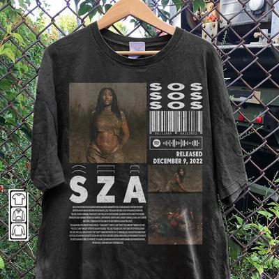 SZA Music Tshirt SZA Sos Album 90s Tour Rapper Black Unisex Tshirt KH9804