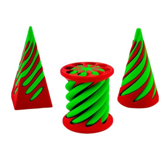 3 шт./набор 3D-печатных спиральных конусов, невозможных пирамид, проходных скульптур, спиральных цилиндров, фигурок, снятия стресса, тревожности, обучающих игрушек-пирамид