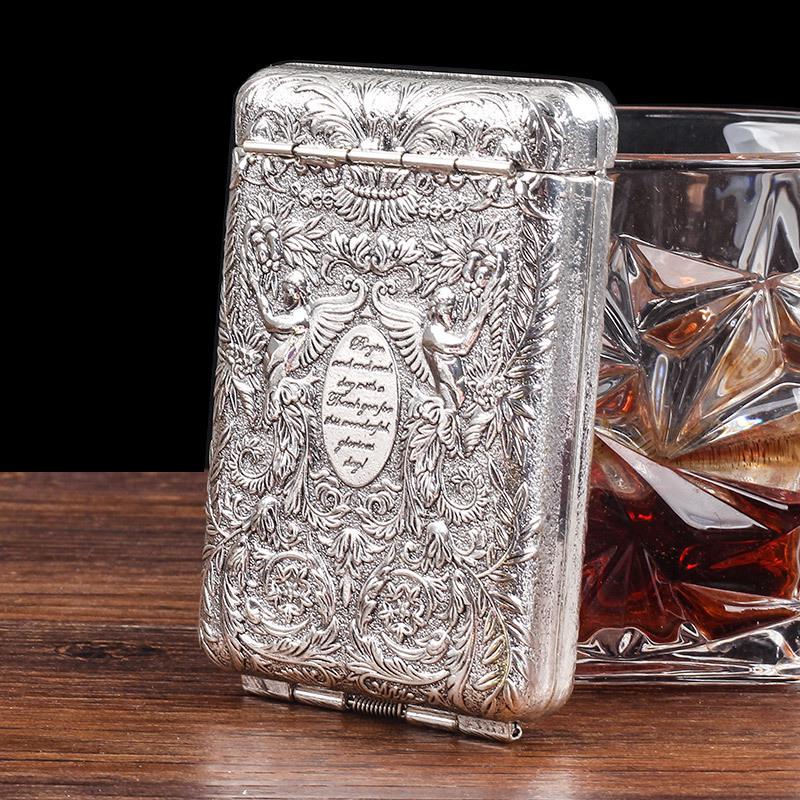 14-Count Triple-Fold Cigarette Case - Peaky Blinders Style, Metal, Creative, Portable, King-Size, Shelby Inspired.