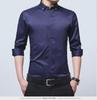 New Men's Long Sleeve Button-Down Shirt: Business Solid Color Korean Slim Fit Professional Casual Wear