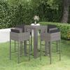 Day and Night - Day and Night 5-piece Garden Bar Furniture Set and Gray Synthetic Rattan Cushions