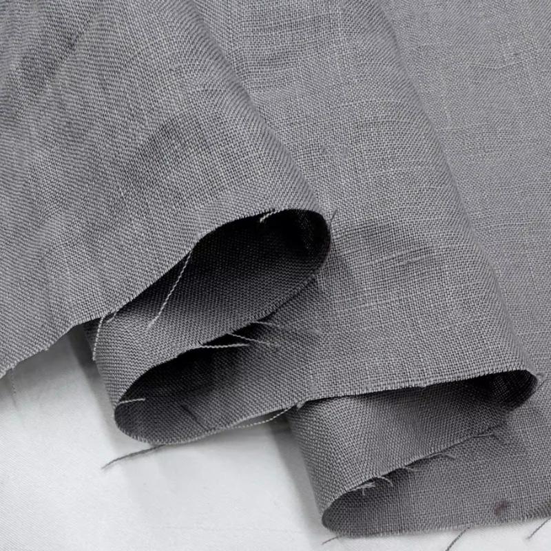 Чистая льняная ткань Стиранный лен Комфортная дышащая ткань для весны и лета DIY Платье Широкие брюки Легкая куртка Одежда